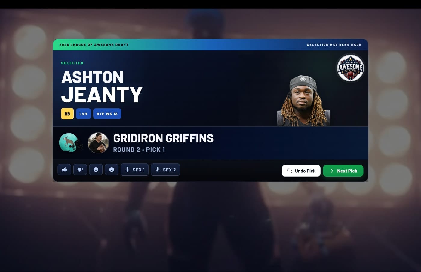 FanDraft — Pick Announcement