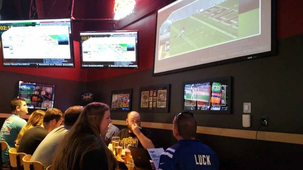 A league running their fantasy football draft on the FanDraft draft board