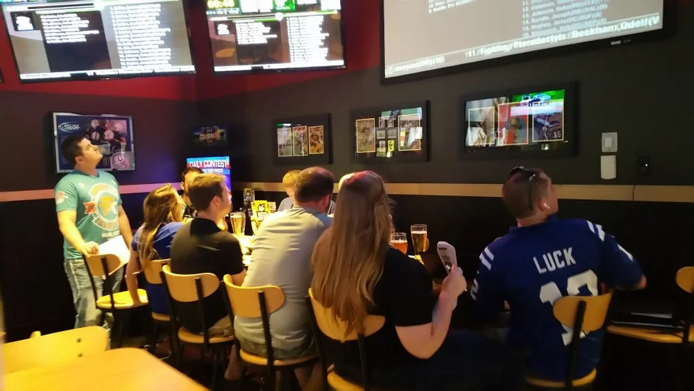 A FanDraft fantasy football draft displayed for a whole league