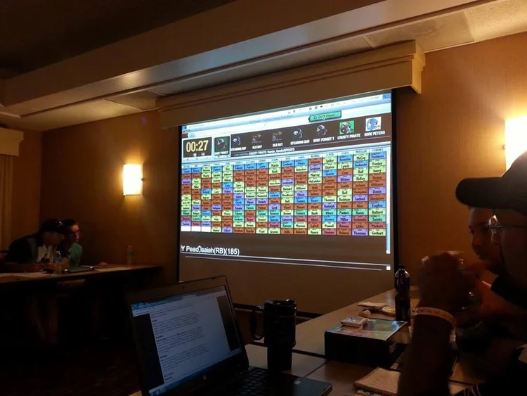 A league running their FanDraft fantasy football draft together